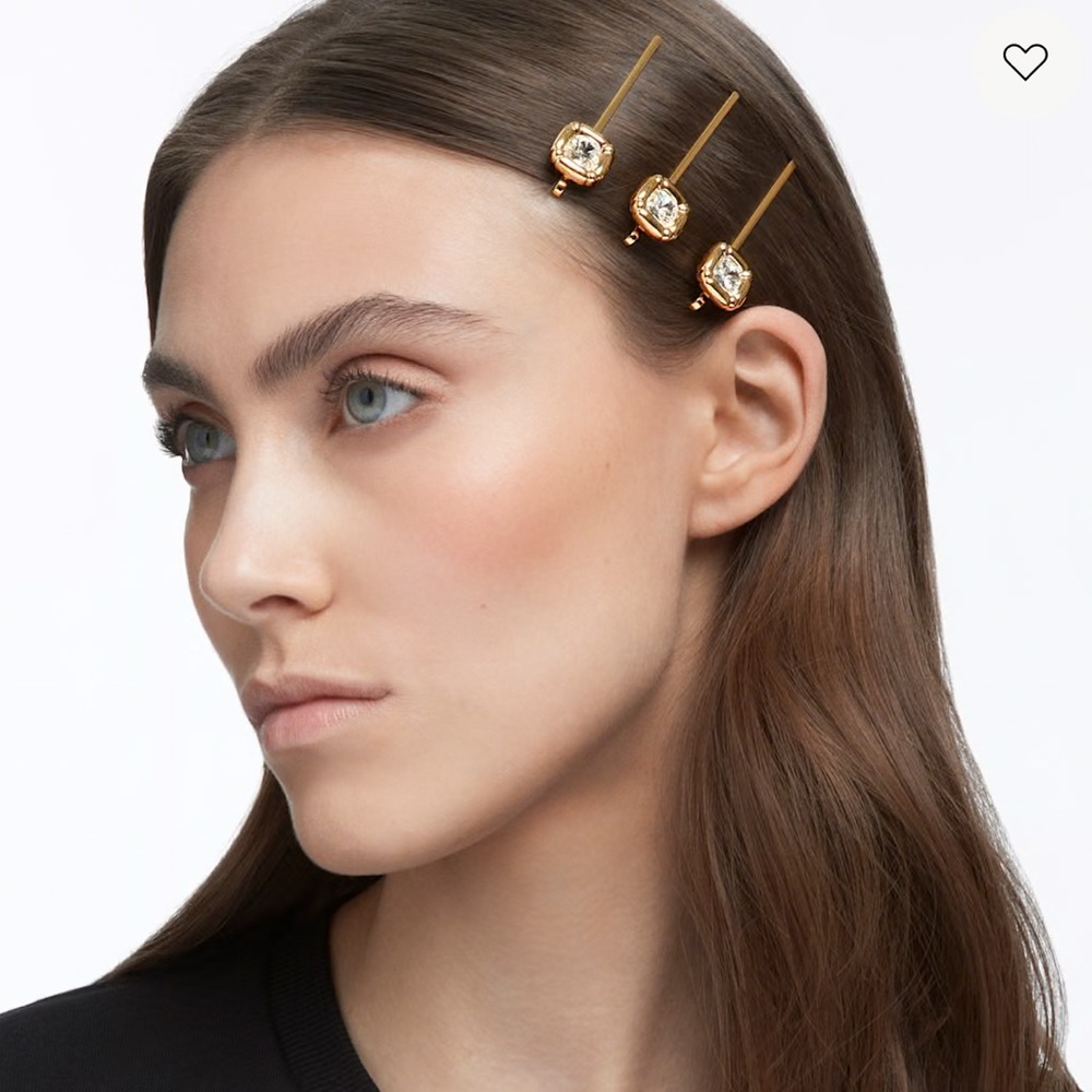Swarovski Elegant set of three Gold Hair Pins